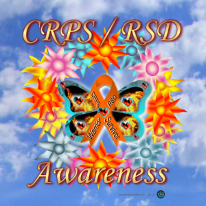 Butterfly - CRPS RSD Awareness floral wreath fire & ice butterfly