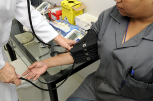 medical exam blood pressure reading
