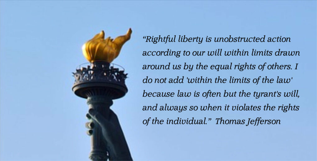 Statue Freedom Jefferson Quote